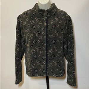 Vintage Nanuk Floral Fleece Jacket in Green and Black